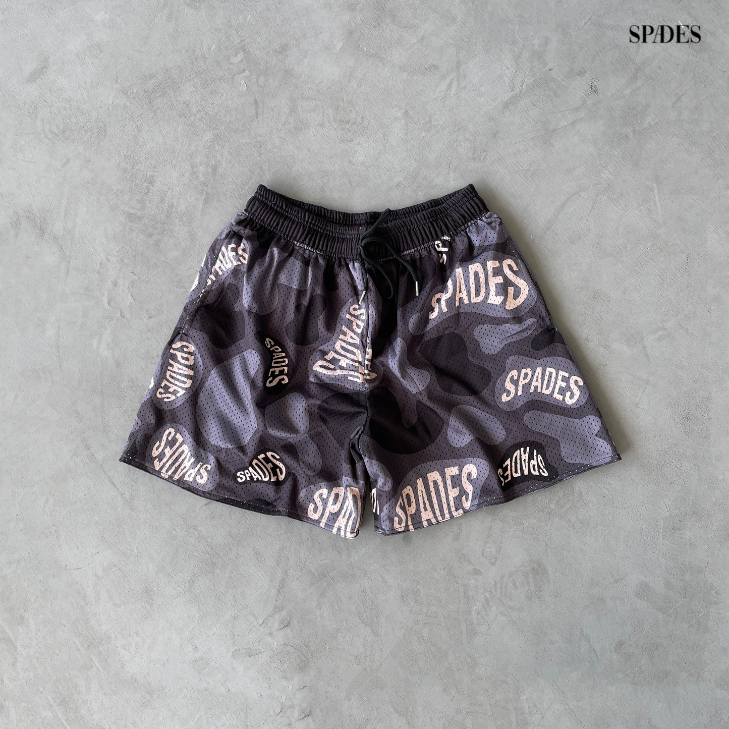 Spades Bet Smart Black Mesh Shorts SPADES
