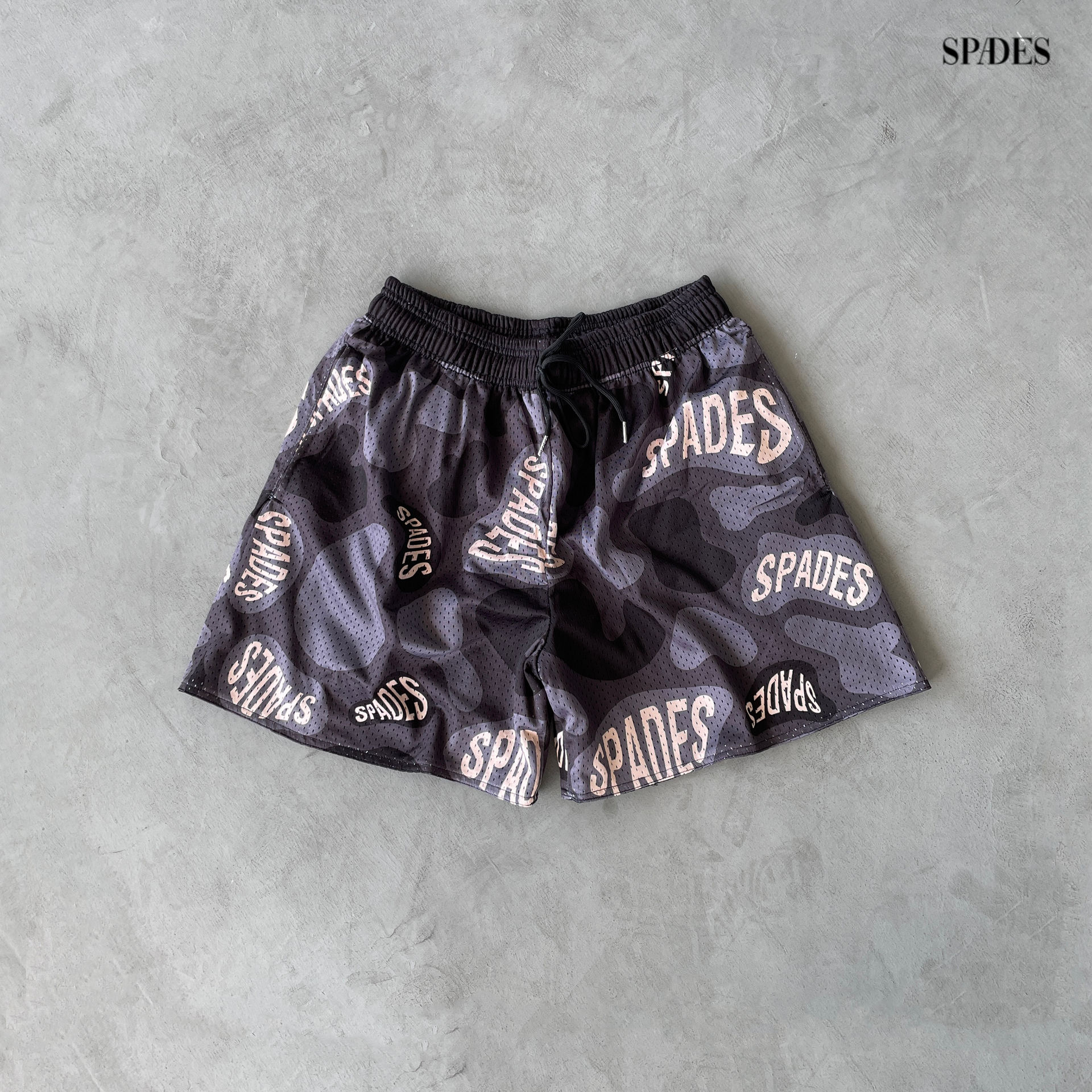 Spades Bet Smart Black Mesh Shorts SPADES