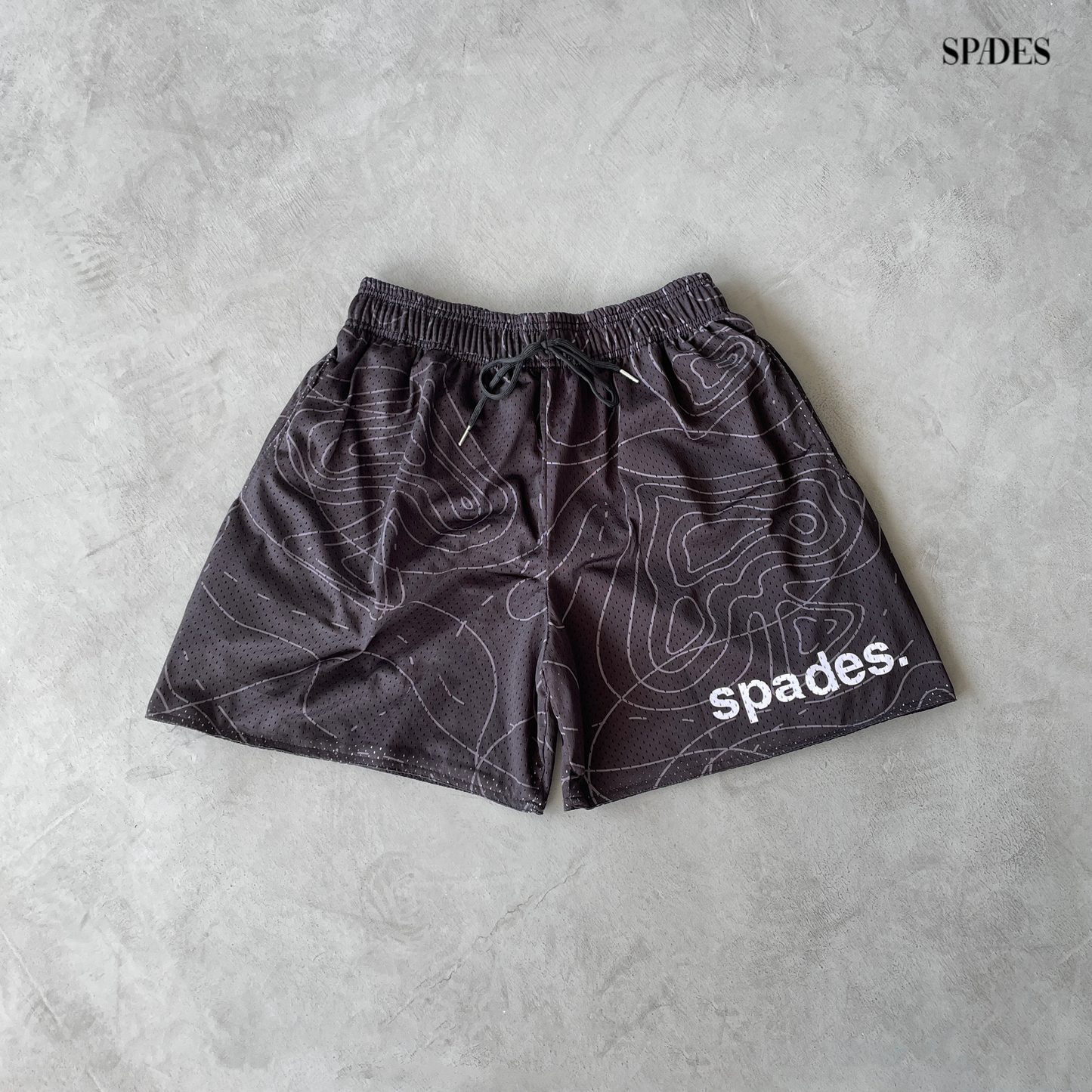 Spades Stealth Line Black Mesh Shorts SPADES