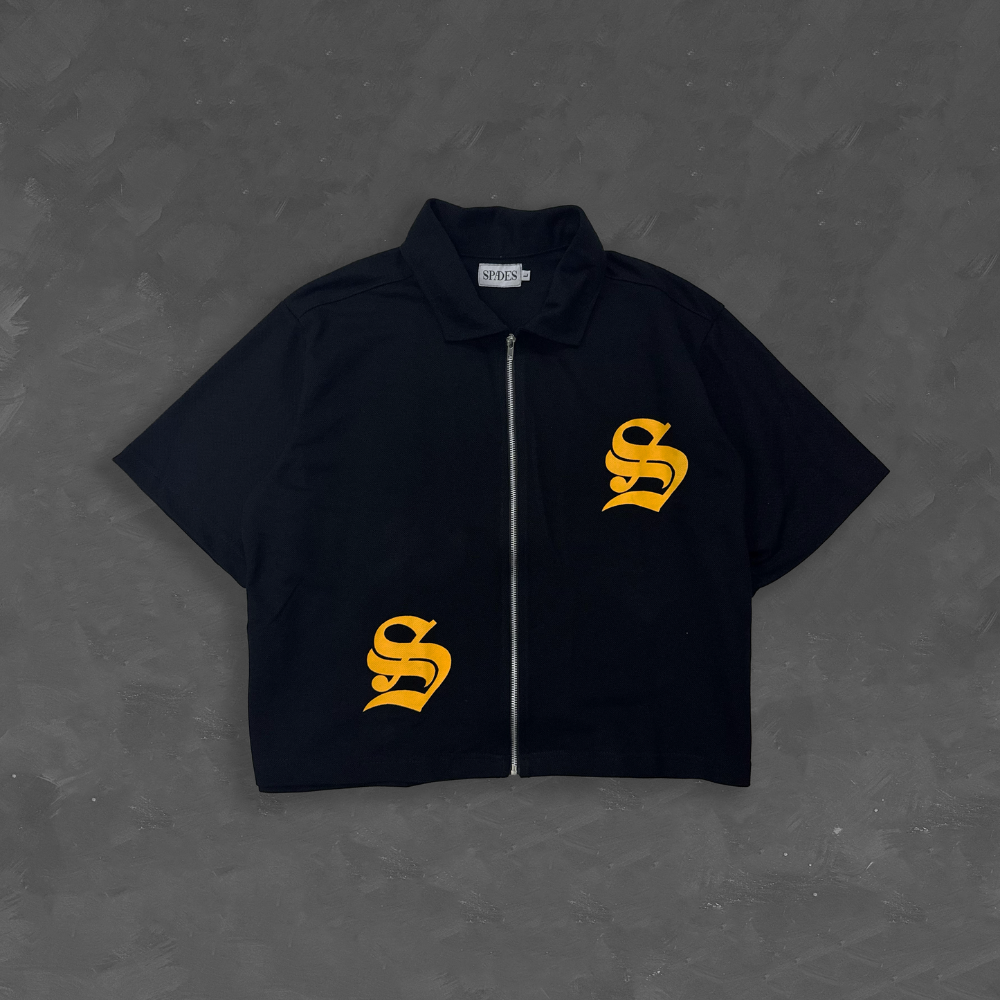 Spades Golden S Full Zip Polo Boxy Crop SPADES