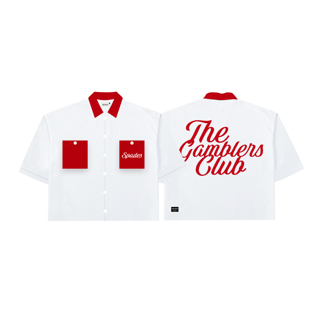 Gamblers Club Polo Boxy Crop White SPADES