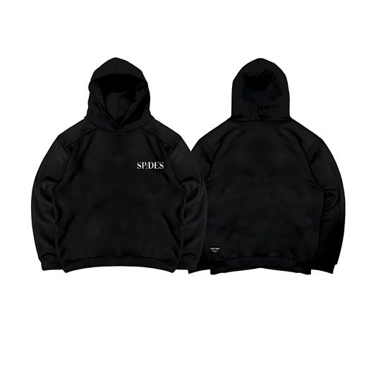 Spades Monochrome Embro Logo Boxy  Hoodie Black SPADES