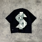 Cash Rules Boxy Crop Tee Black SPADES