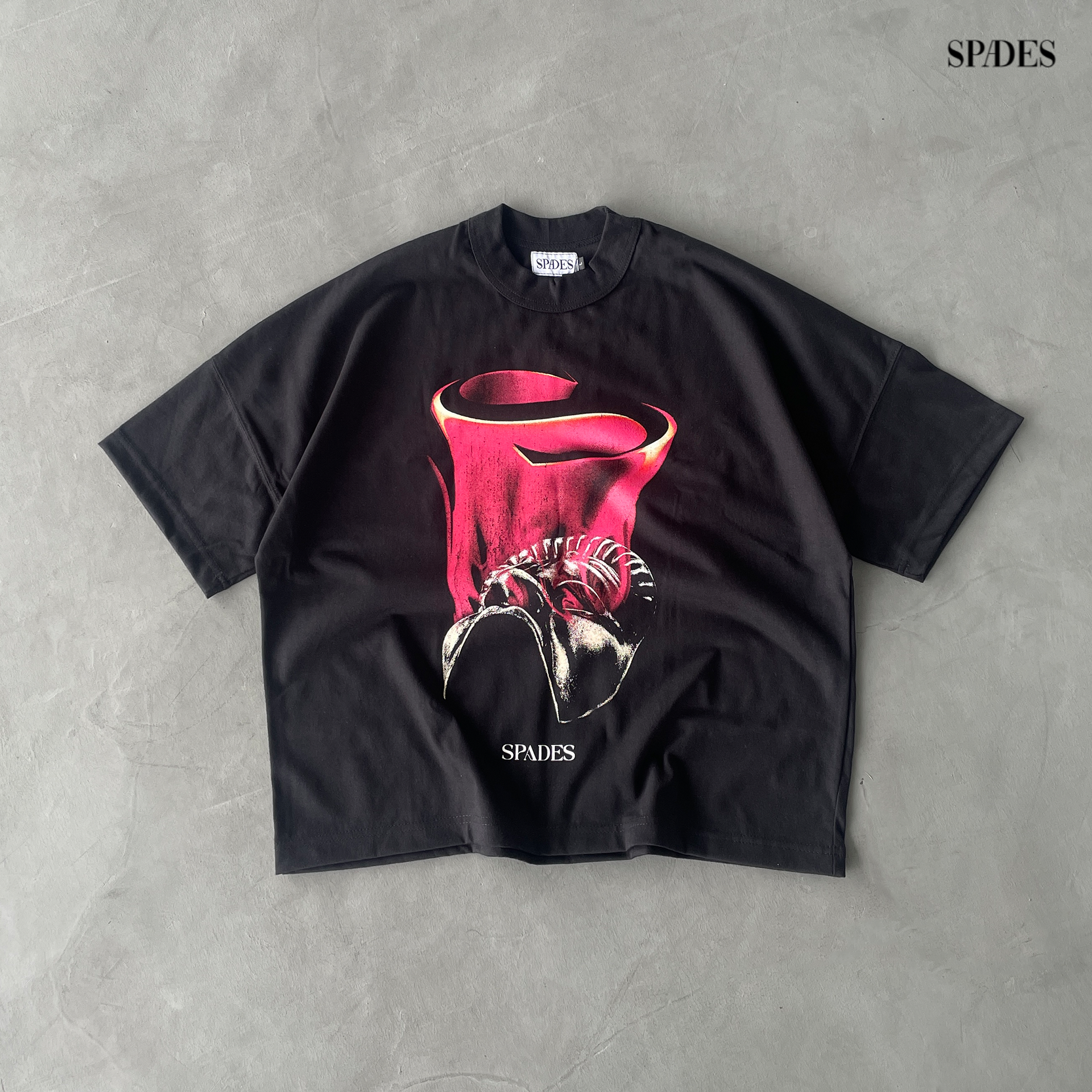 Phantom Chalice Boxy Crop Tee Black SPADES