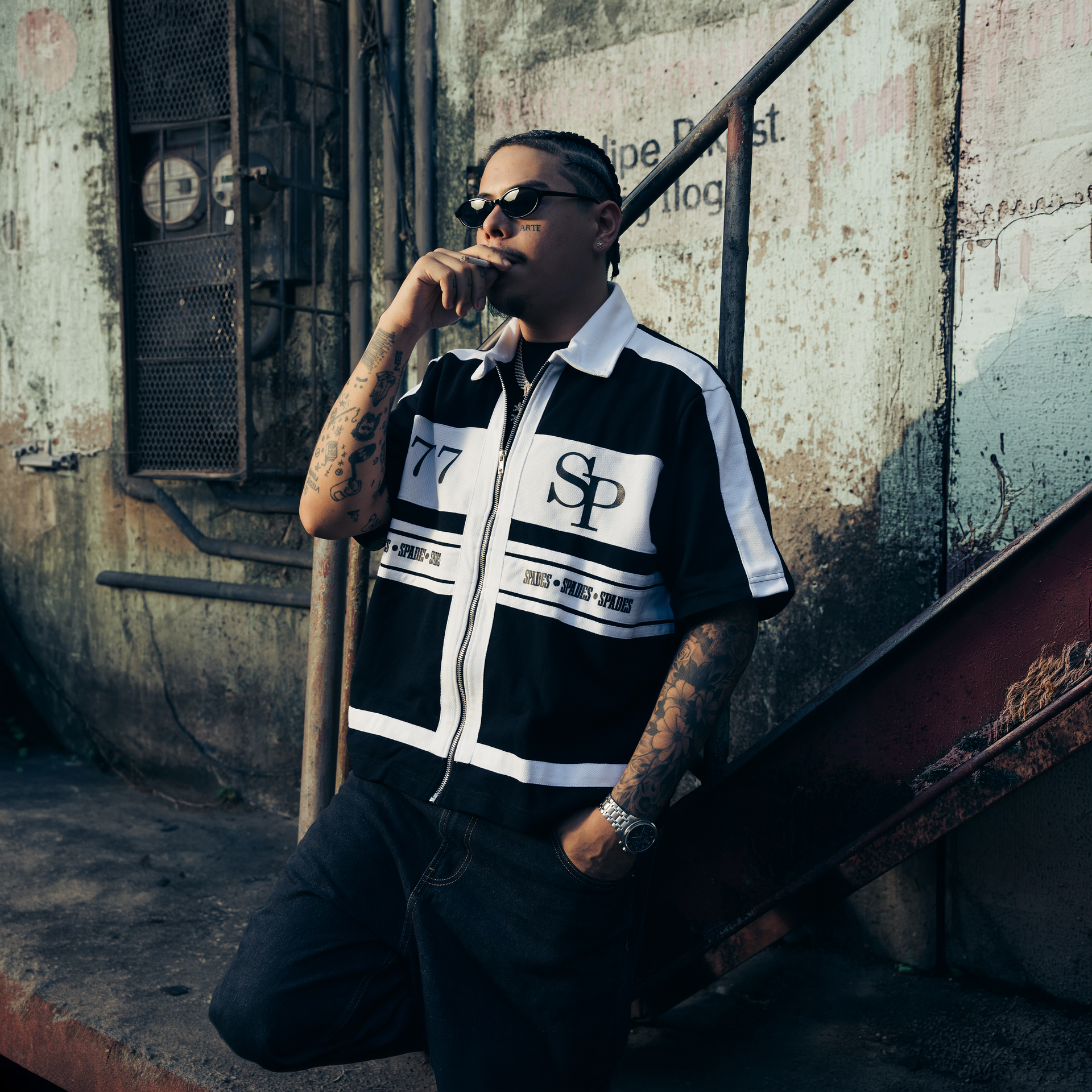 Spades High Velocity Full Zip Polo Black SPADES