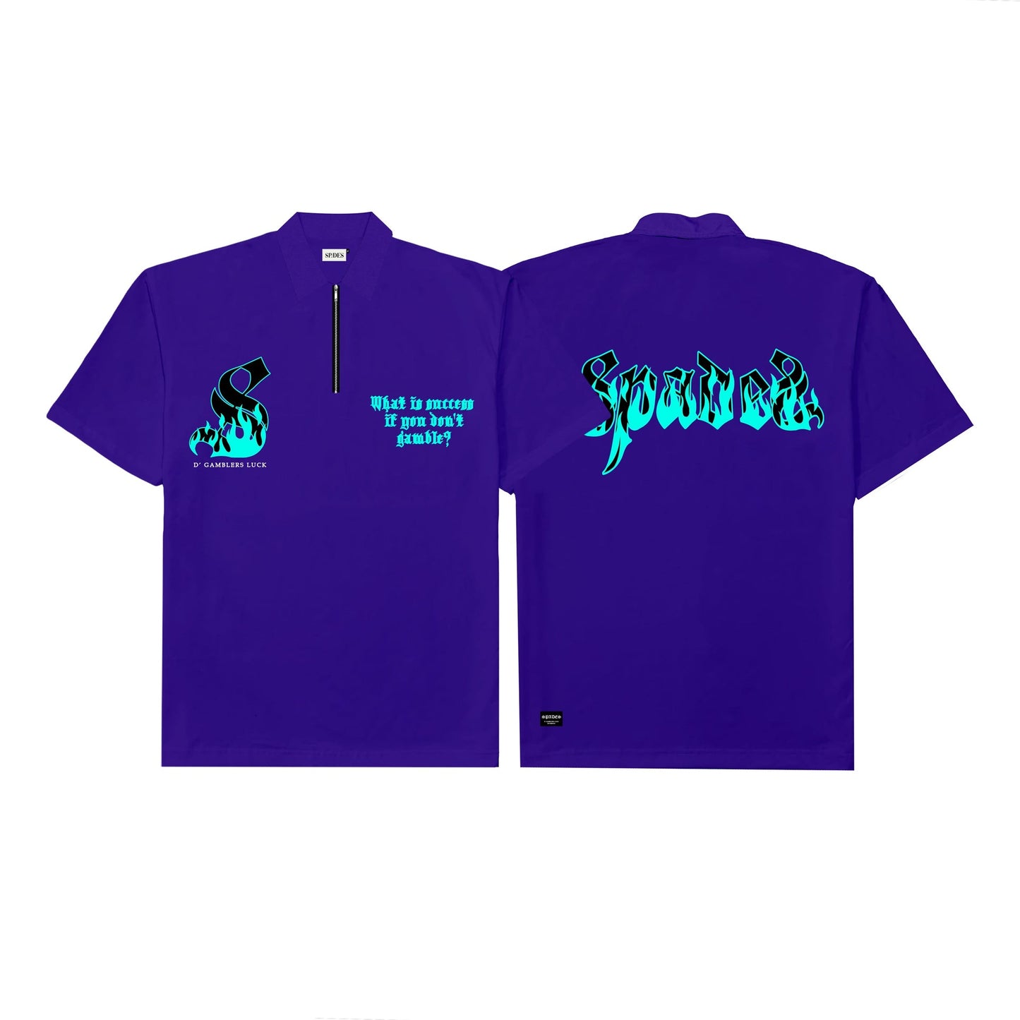 Spades Quarter Zip Polo Chasing Success Violet SPADES