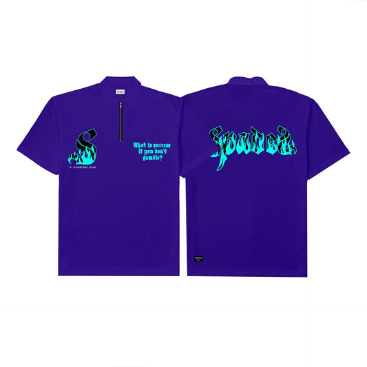 Spades Quarter Zip Polo Chasing Success Violet SPADES