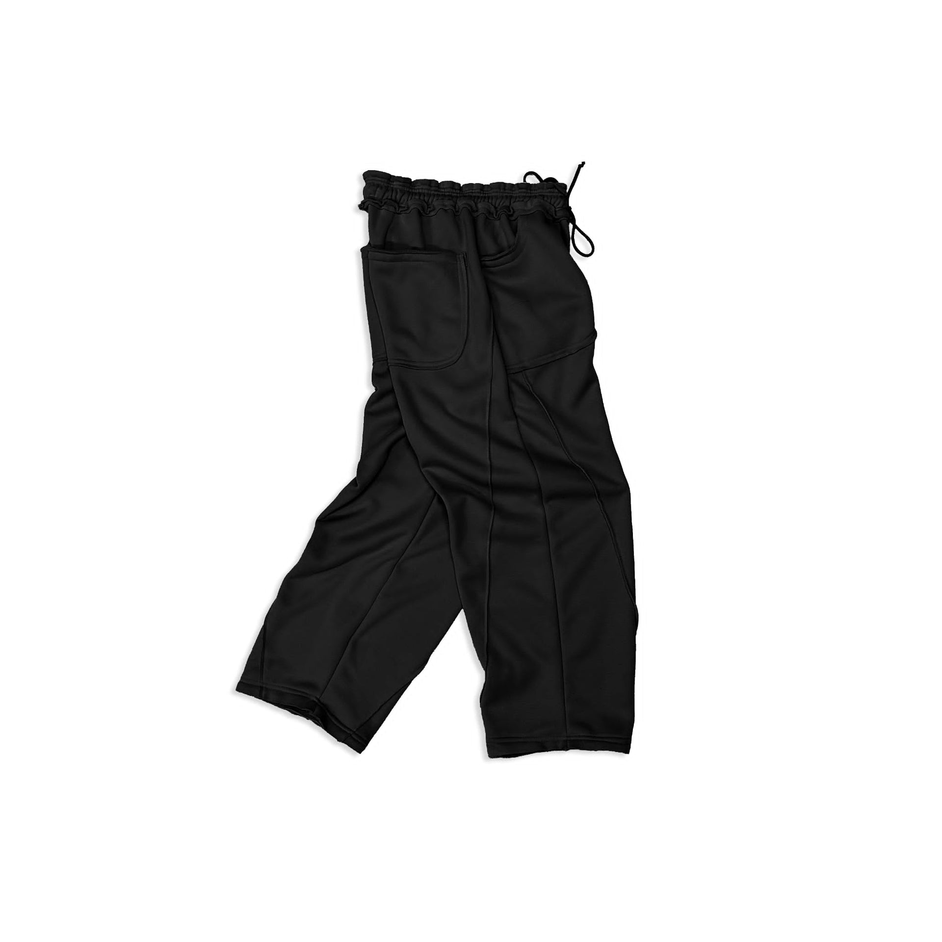Spades Side Wide Raw Edge Black Pants SPADES