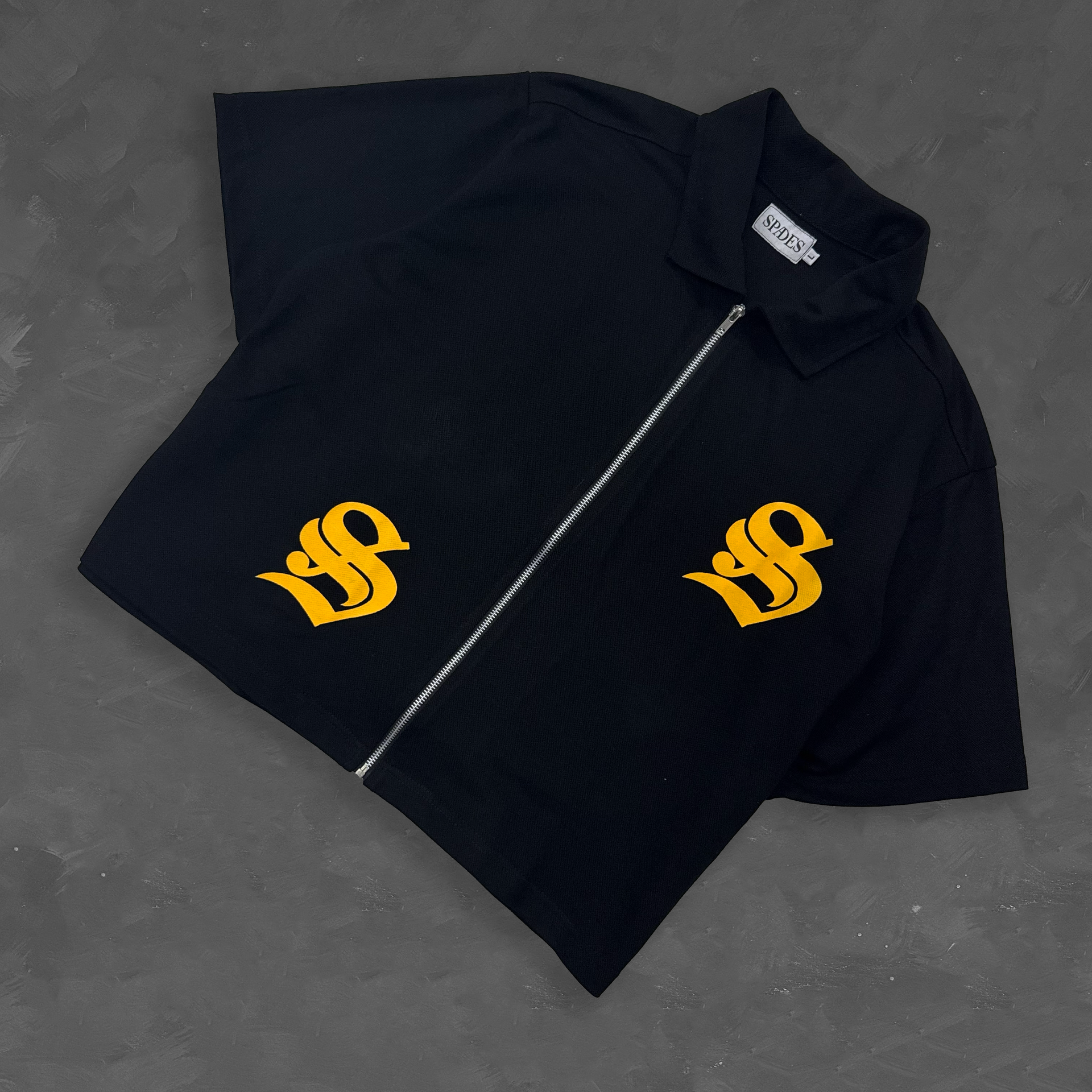 Spades Golden S Full Zip Polo Boxy Crop SPADES