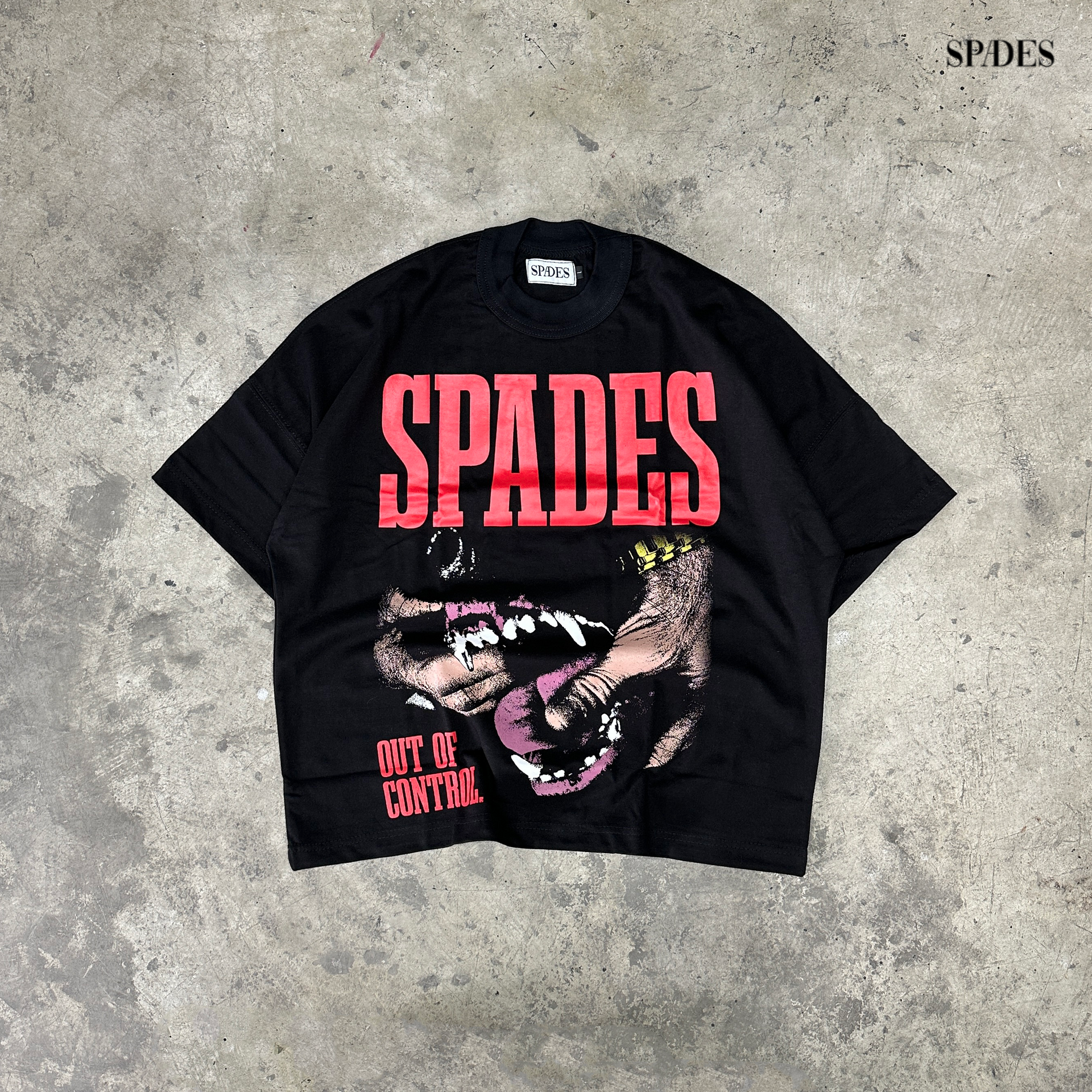 Unleashed Insticts Boxy Crop Tee Black SPADES