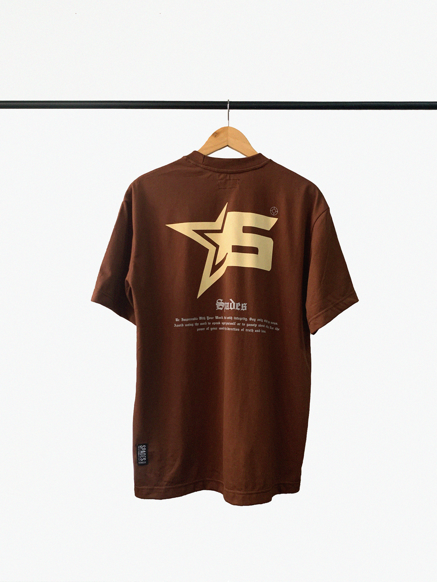 Spades Words of Star Hickory Brown T-shirt SPADES