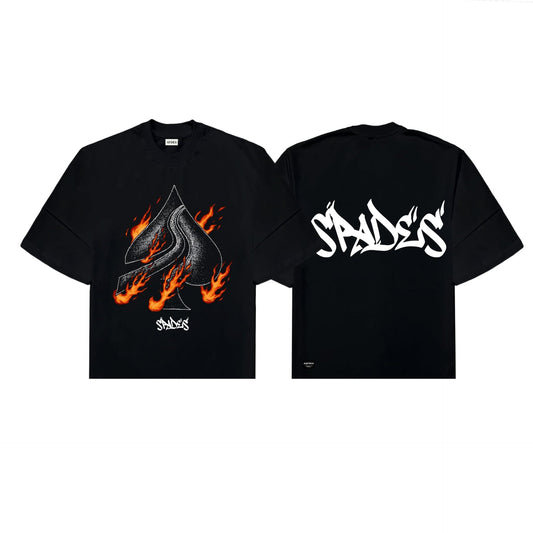 Spades Ace on Fire Boxy Crop Tee SPADES