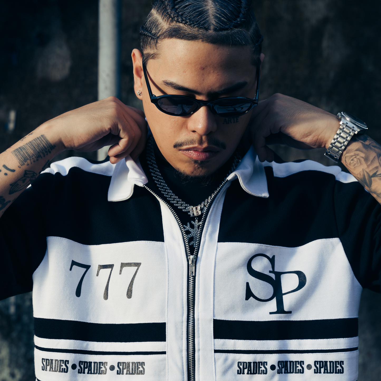 Spades High Velocity Full Zip Polo Black SPADES