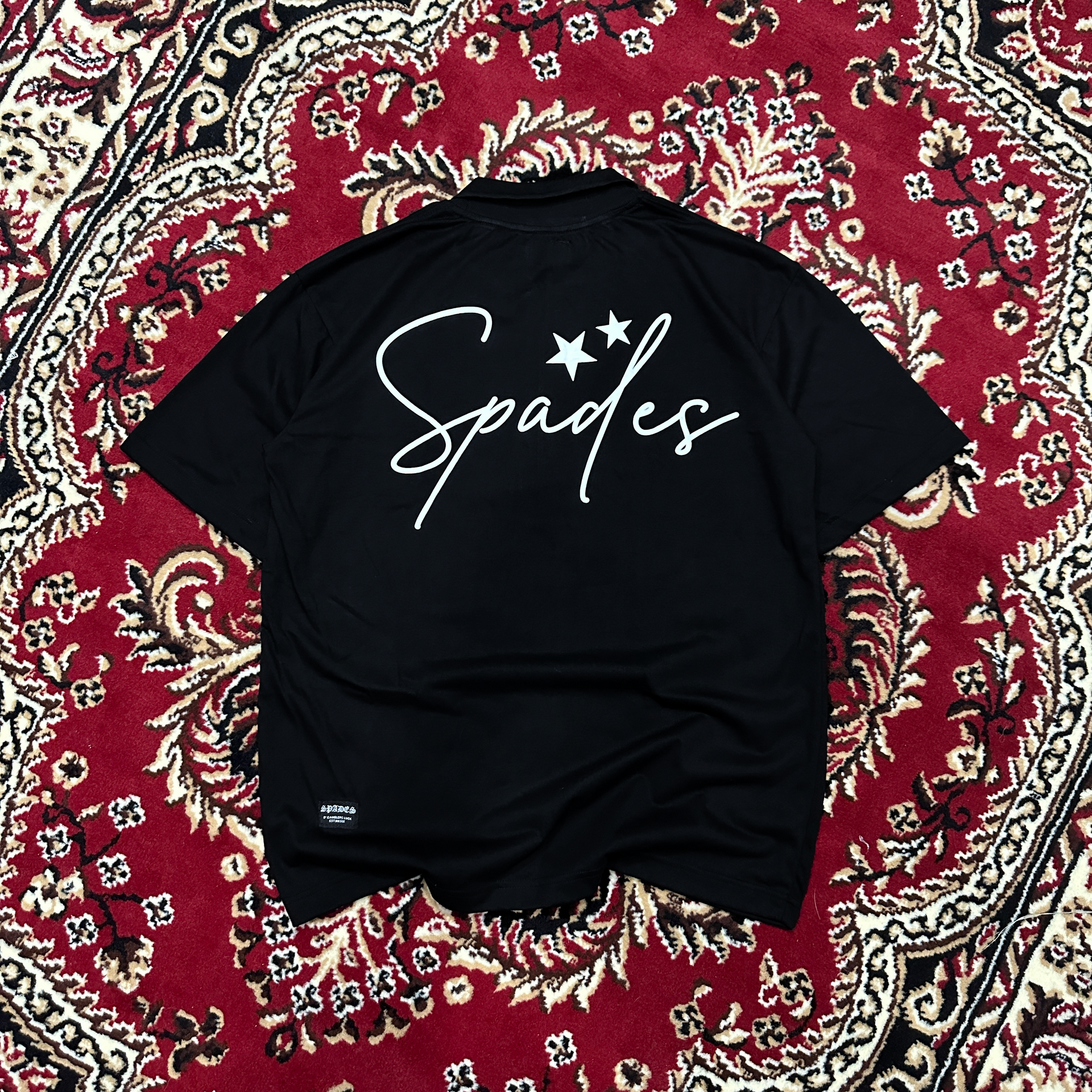 Spades Quarter Zip Polo Signature Black SPADES