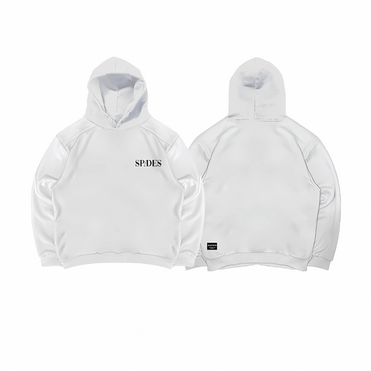 Spades Monochrome Embro Logo Hoodie White SPADES