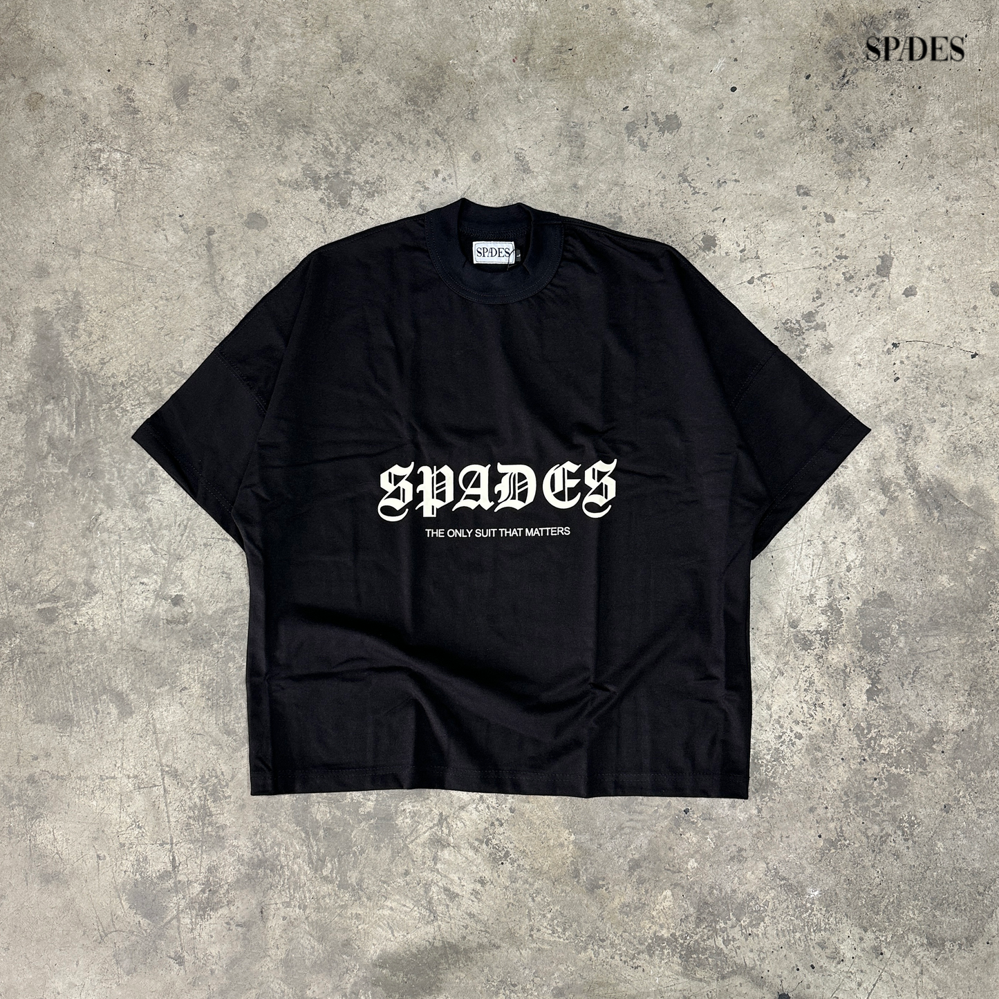 Cash Rules Boxy Crop Tee Black SPADES