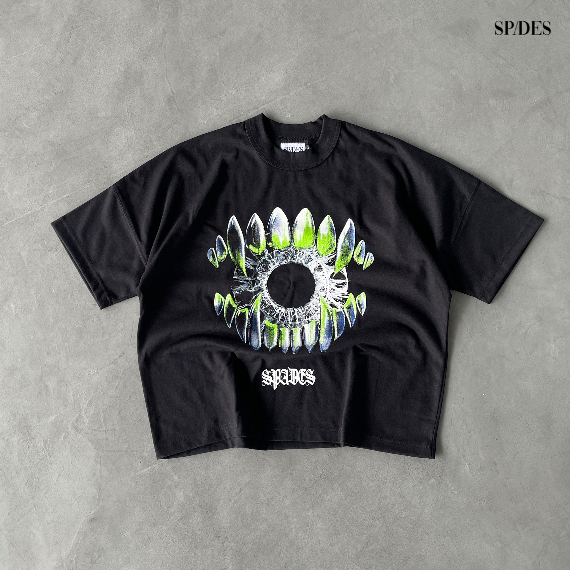 Abyss Watcher Boxy Crop Tee Black SPADES