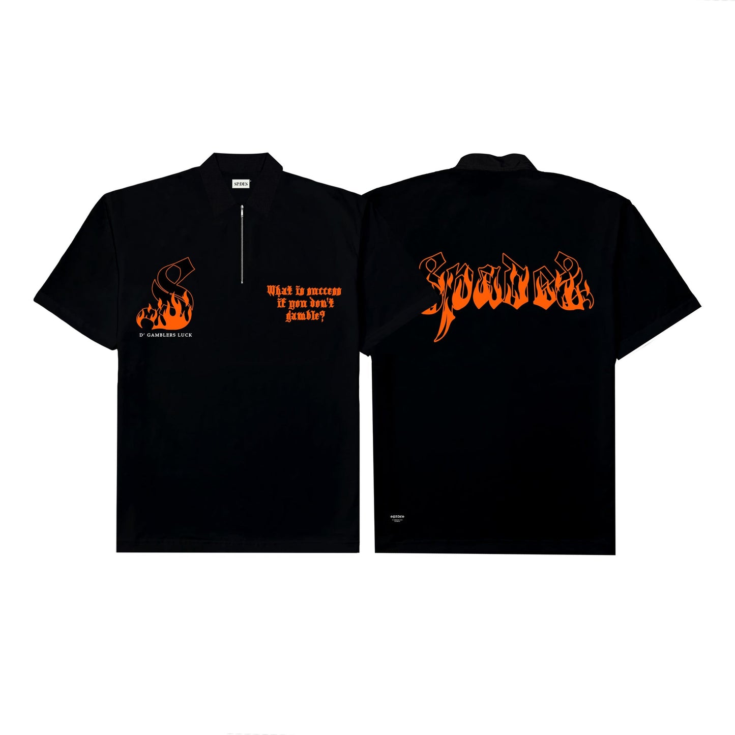 Spades Quarter Zip Polo Chasing Success Black SPADES