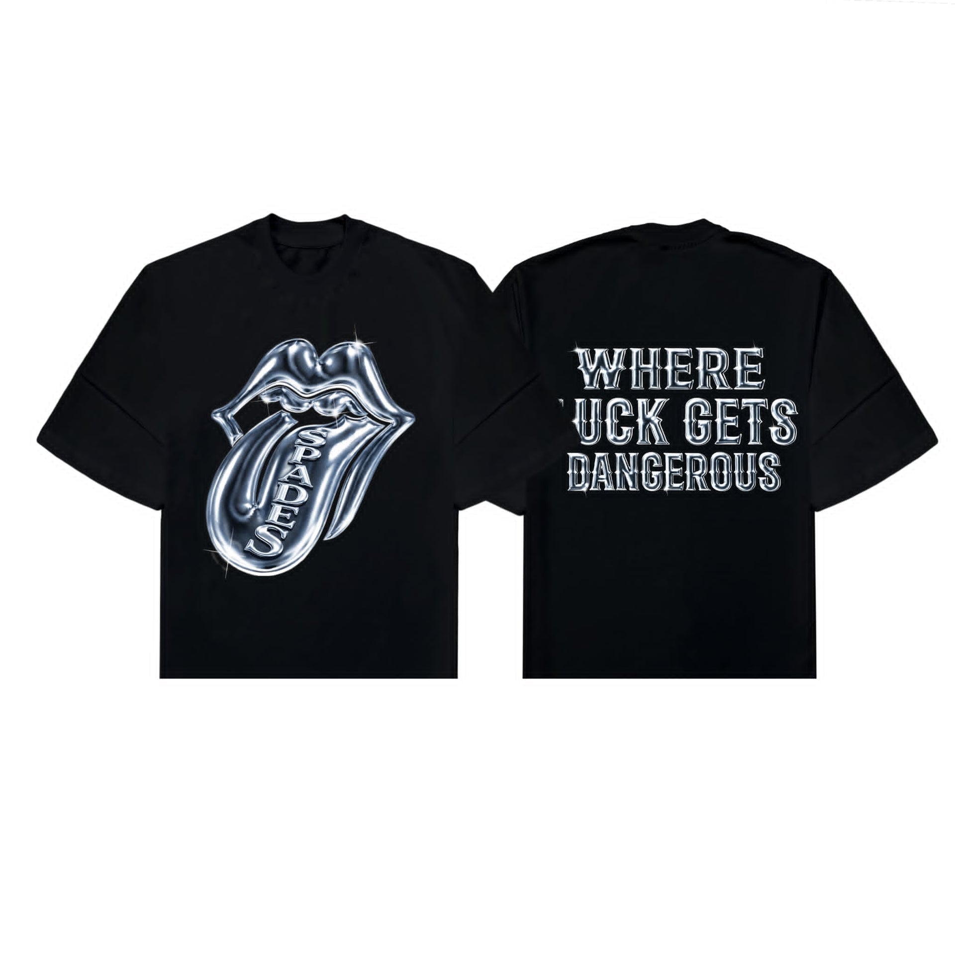 Spades Silver Tongue Boxy Crop Tee SPADES