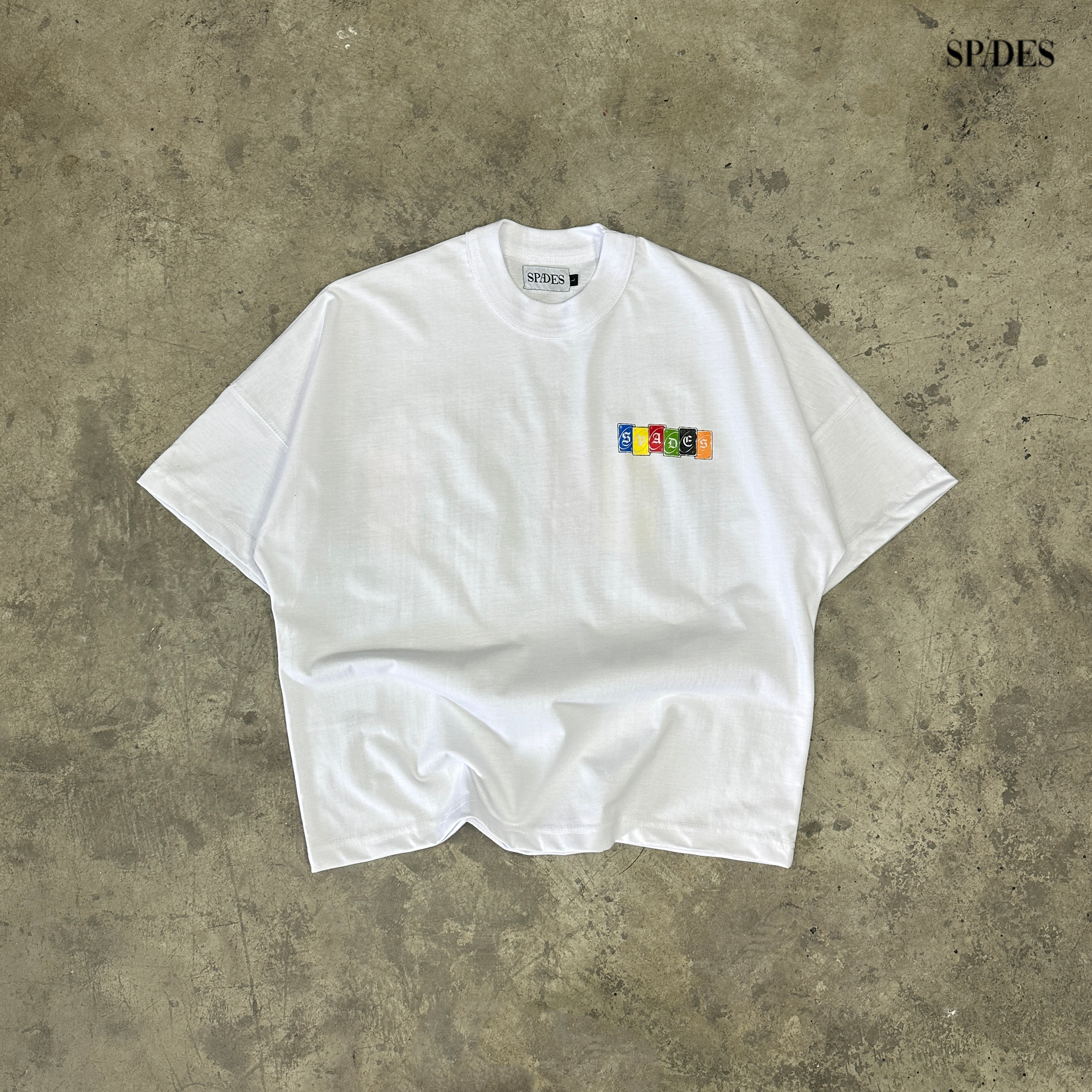Play to Win Boxy Crop Tee White SPADES