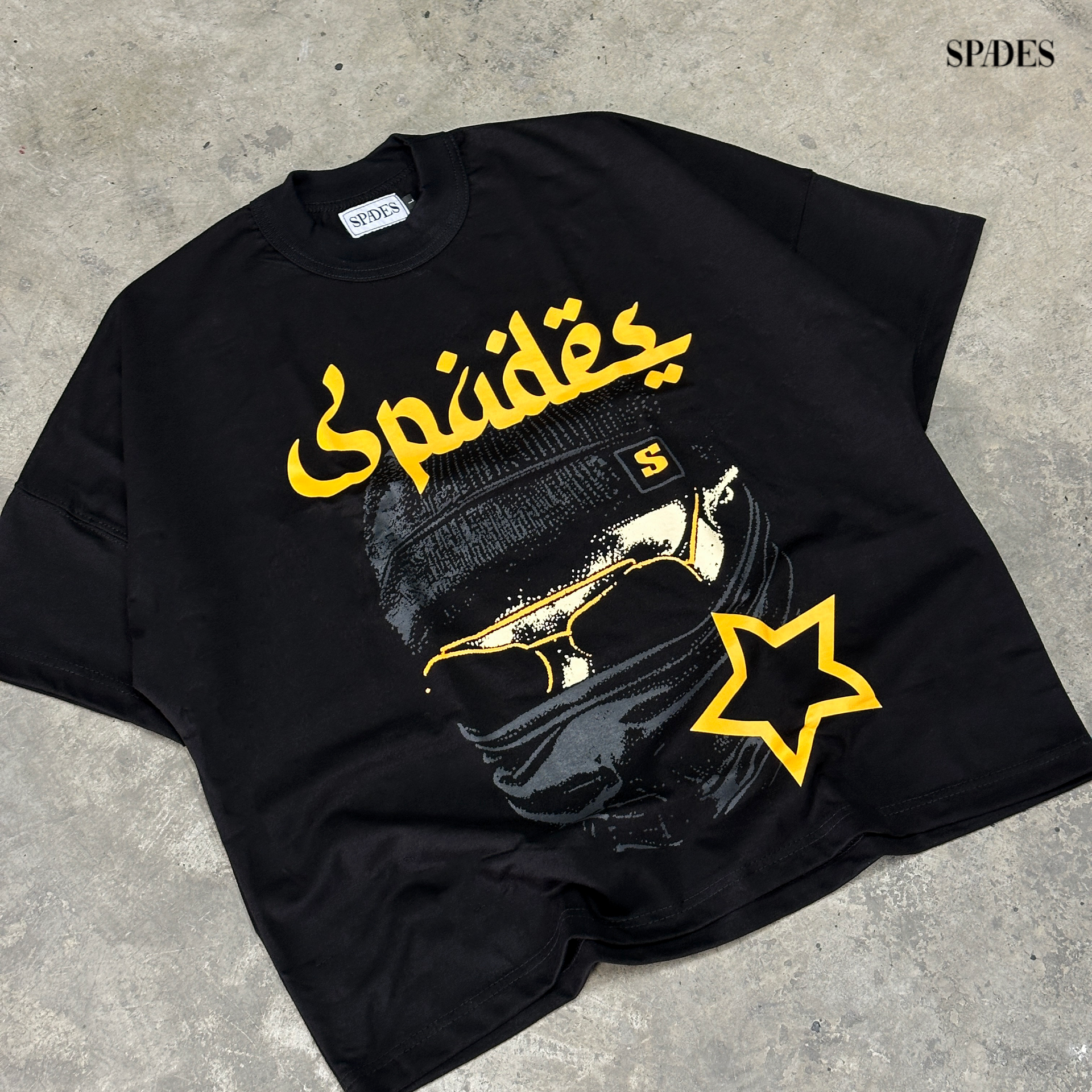 The Prophet's Code Boxy Crop Tee Black SPADES