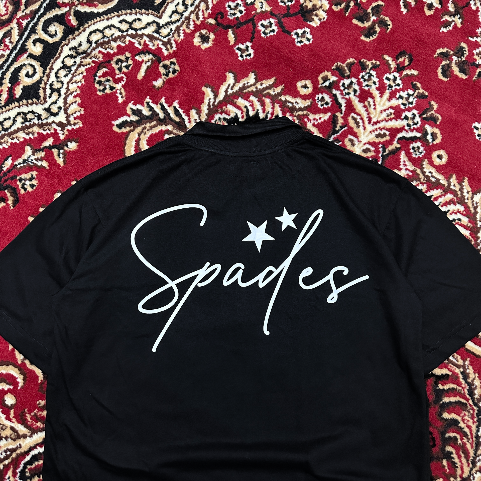Spades Quarter Zip Polo Signature Black SPADES