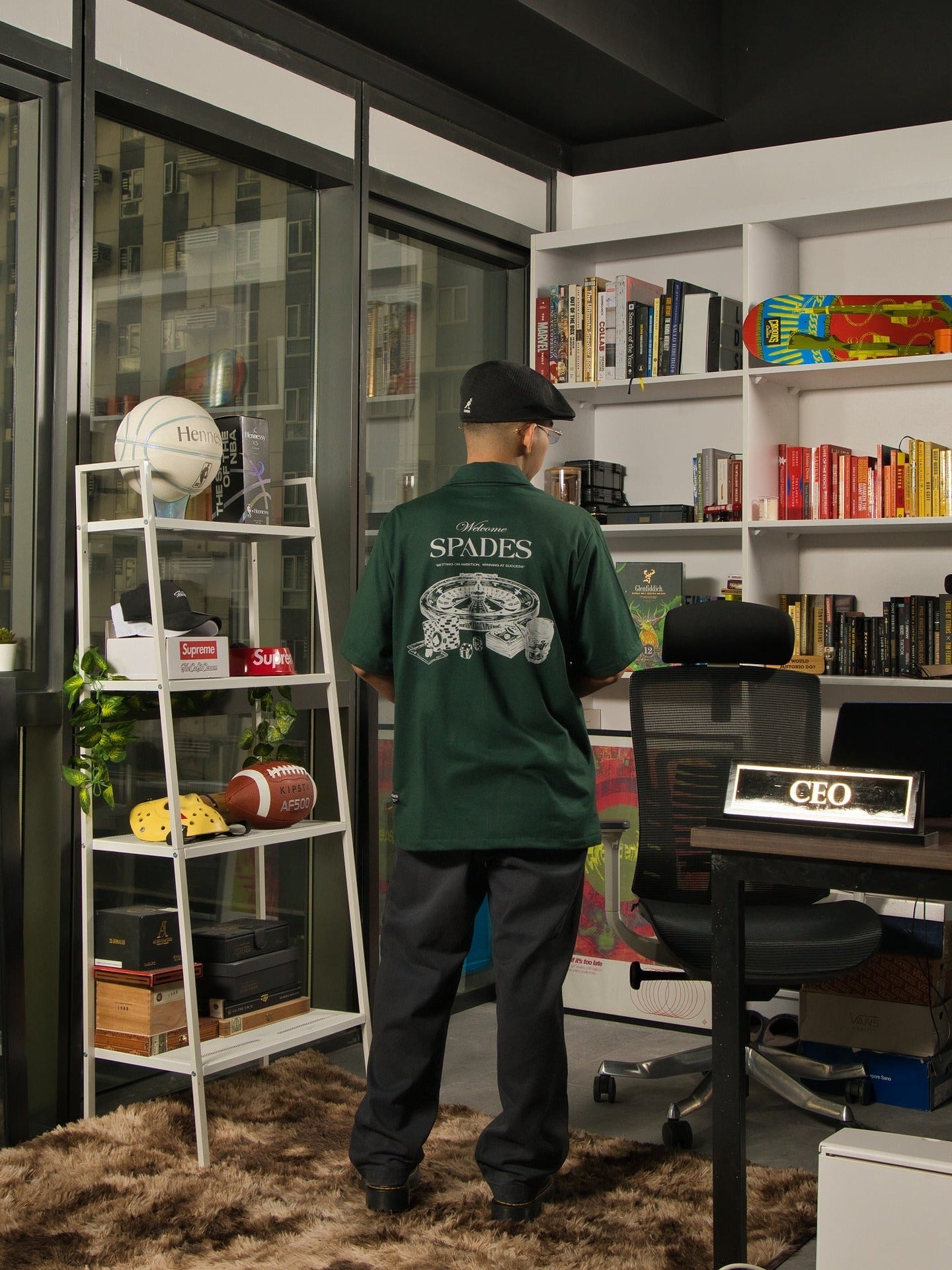 Spades Quarter Zip Polo Welcome Gamblers Moss SPADES
