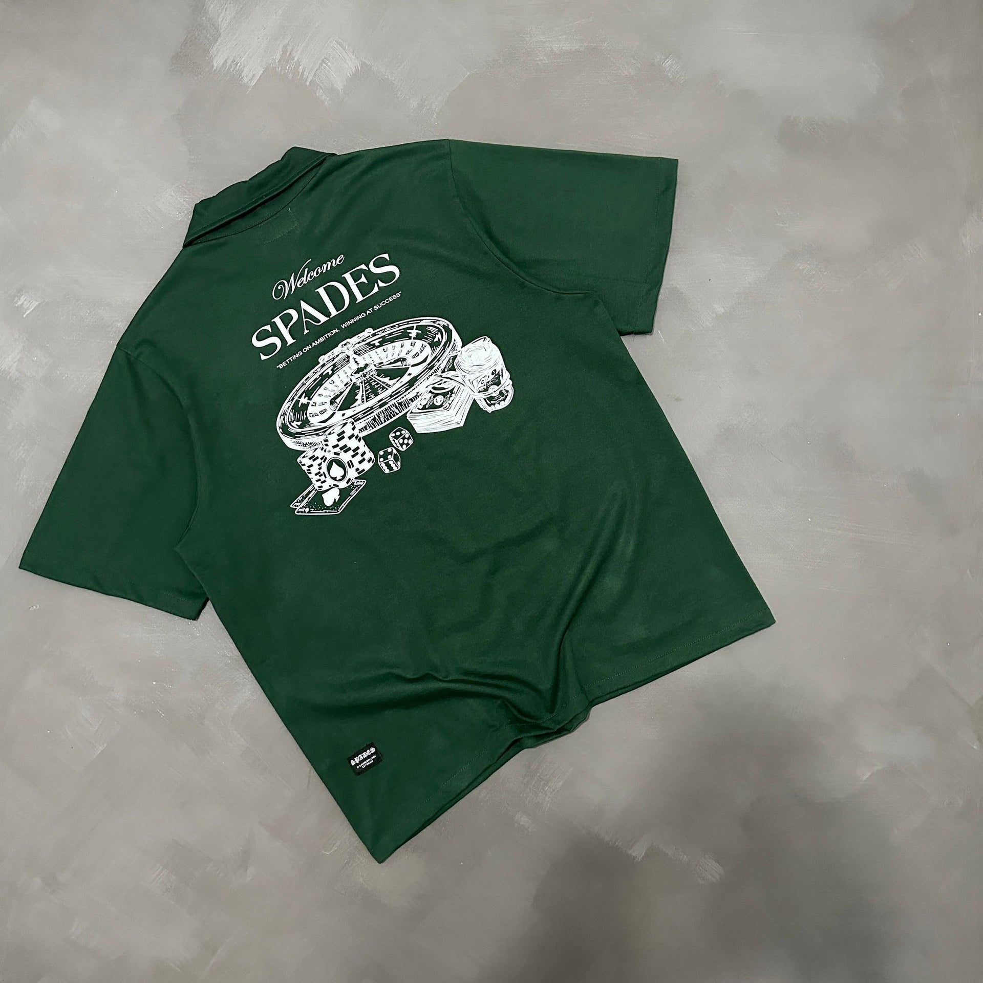 Spades Quarter Zip Polo Welcome Gamblers Moss SPADES