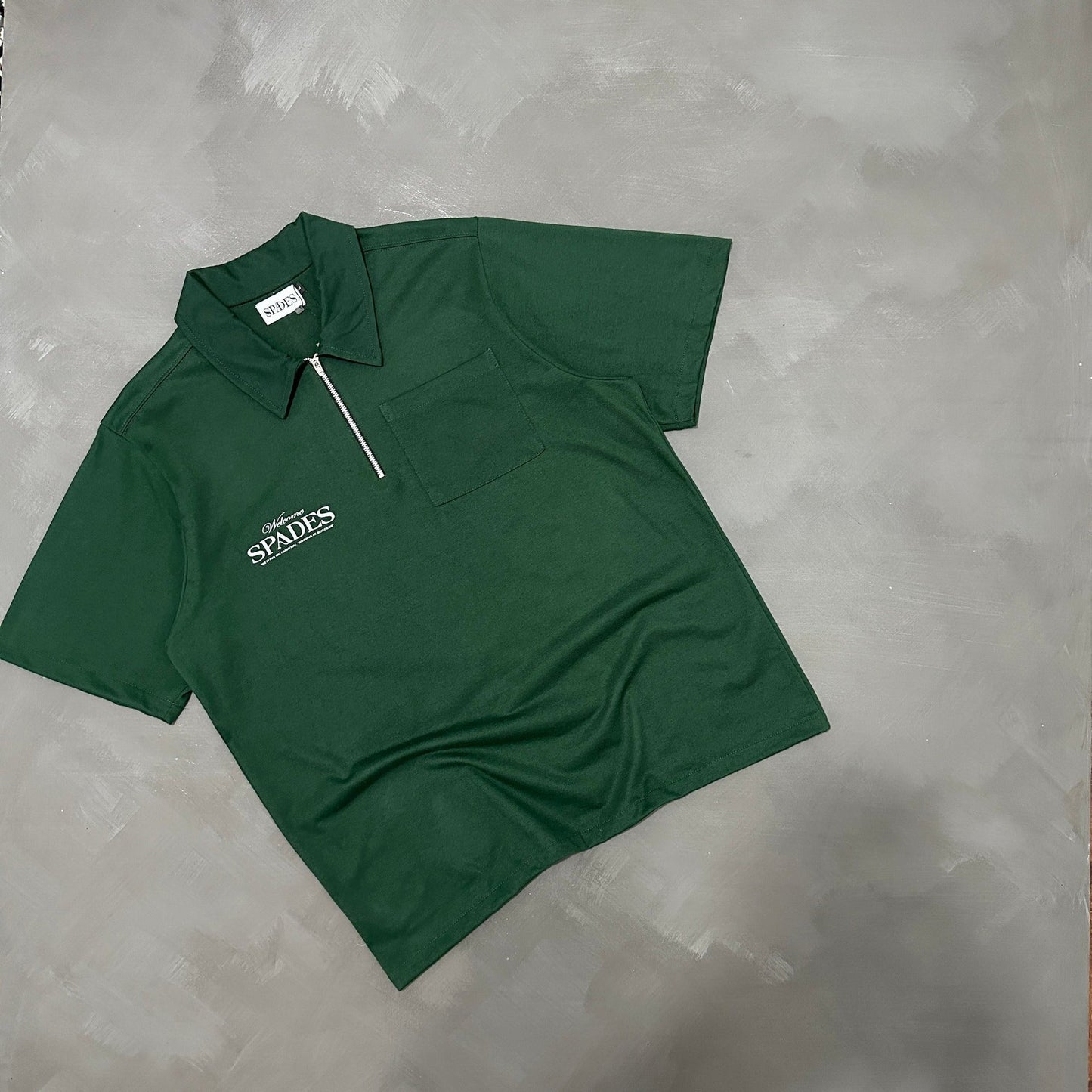 Spades Quarter Zip Polo Welcome Gamblers Moss SPADES