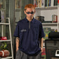 Spades Quarter Zip Polo Welcome Gamblers Navy Blue SPADES