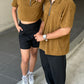 Corduroy  Quarter Zip Polo Shirt Carmel SPADES