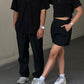 Corduroy  Quarter Zip Polo Shirt  Black SPADES