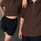 Corduroy  Quarter Zip Polo Shirt Choco Brown SPADES