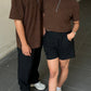 Corduroy  Quarter Zip Polo Shirt Choco Brown SPADES