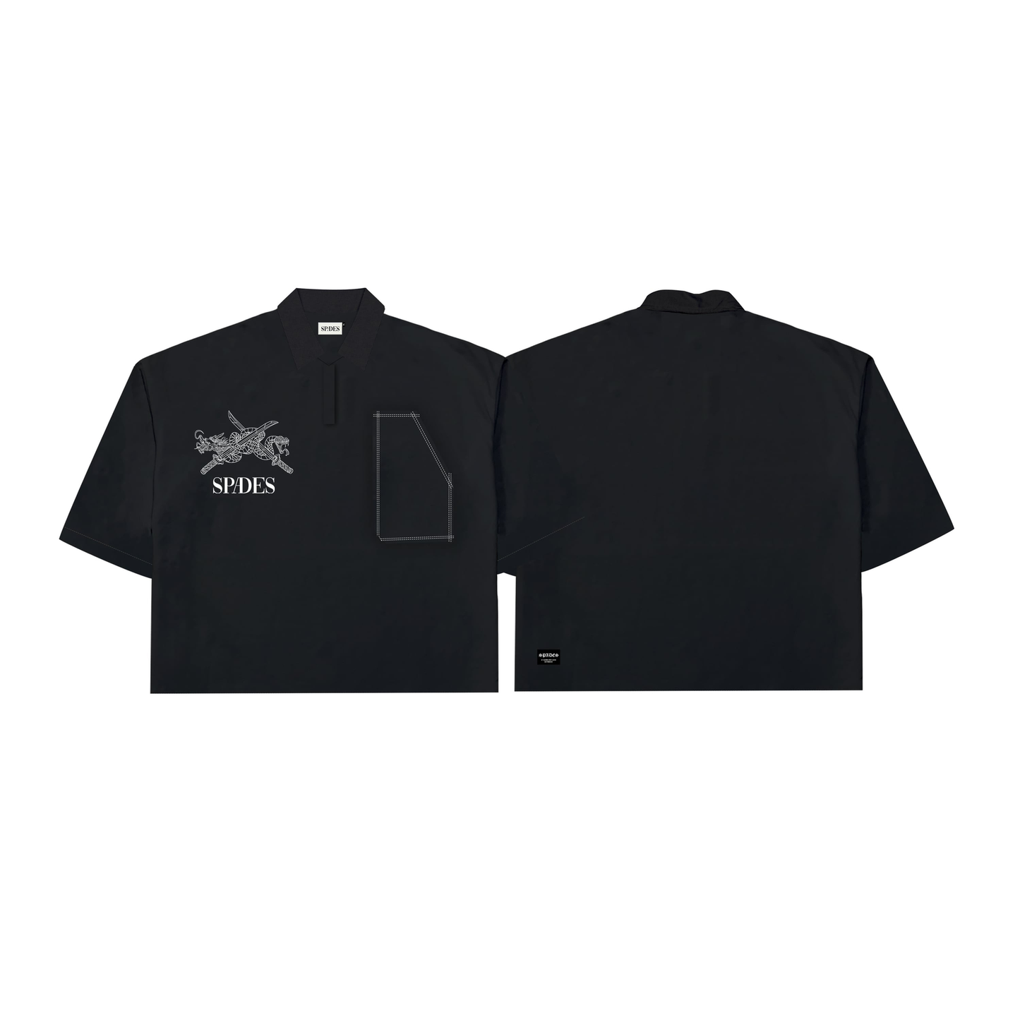 Velcro Apex  Polo Boxy Crop Black SPADES