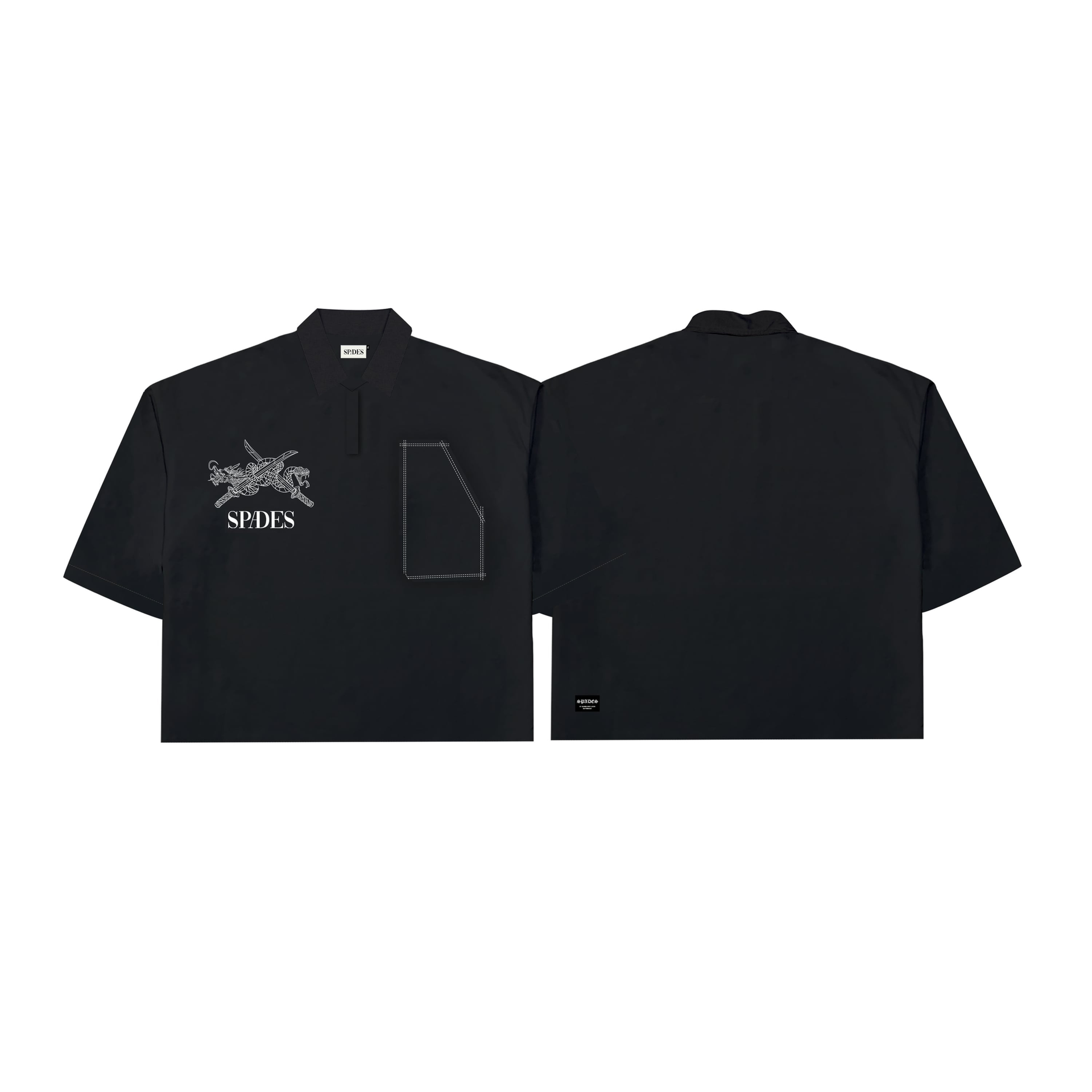 Velcro Apex  Polo Boxy Crop Black SPADES