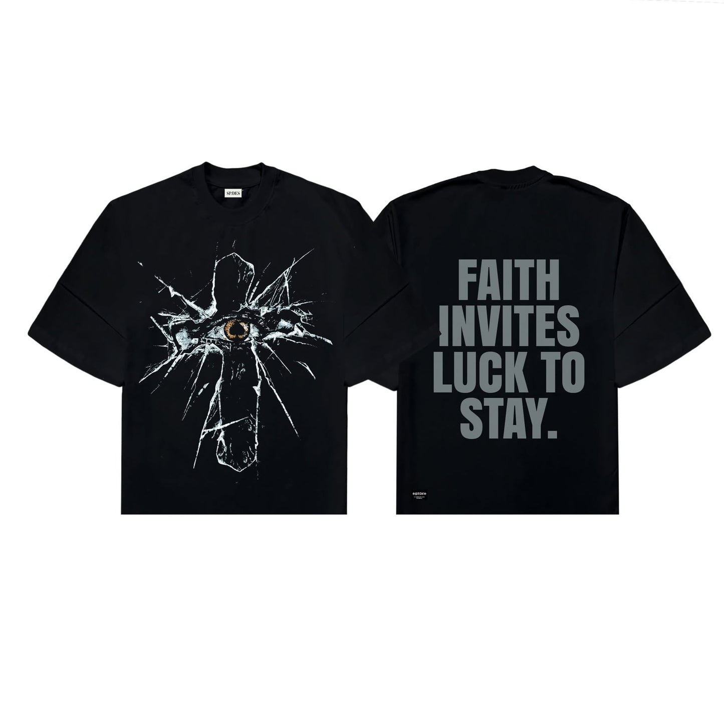 Shattered Faith Boxy Crop Tee Black SPADES