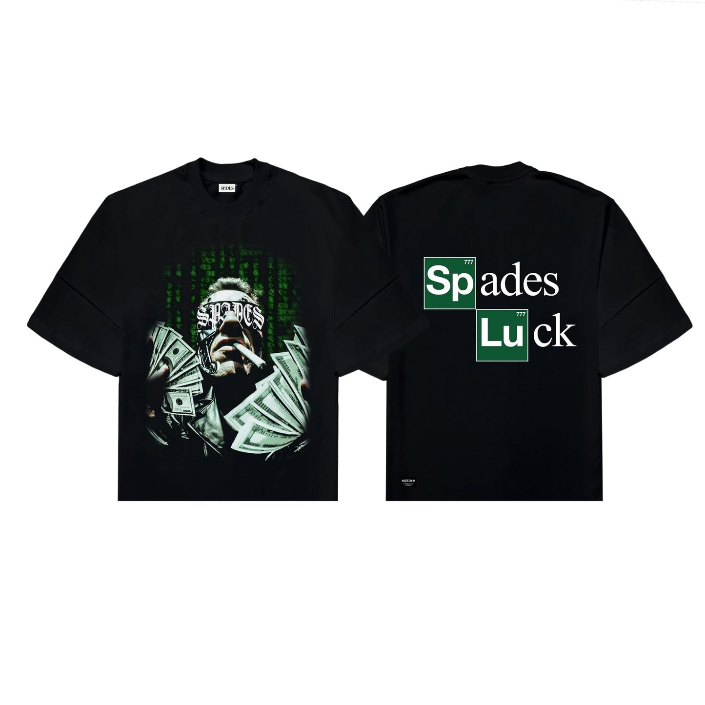 Digital Hustle Boxy Crop Tee Black SPADES