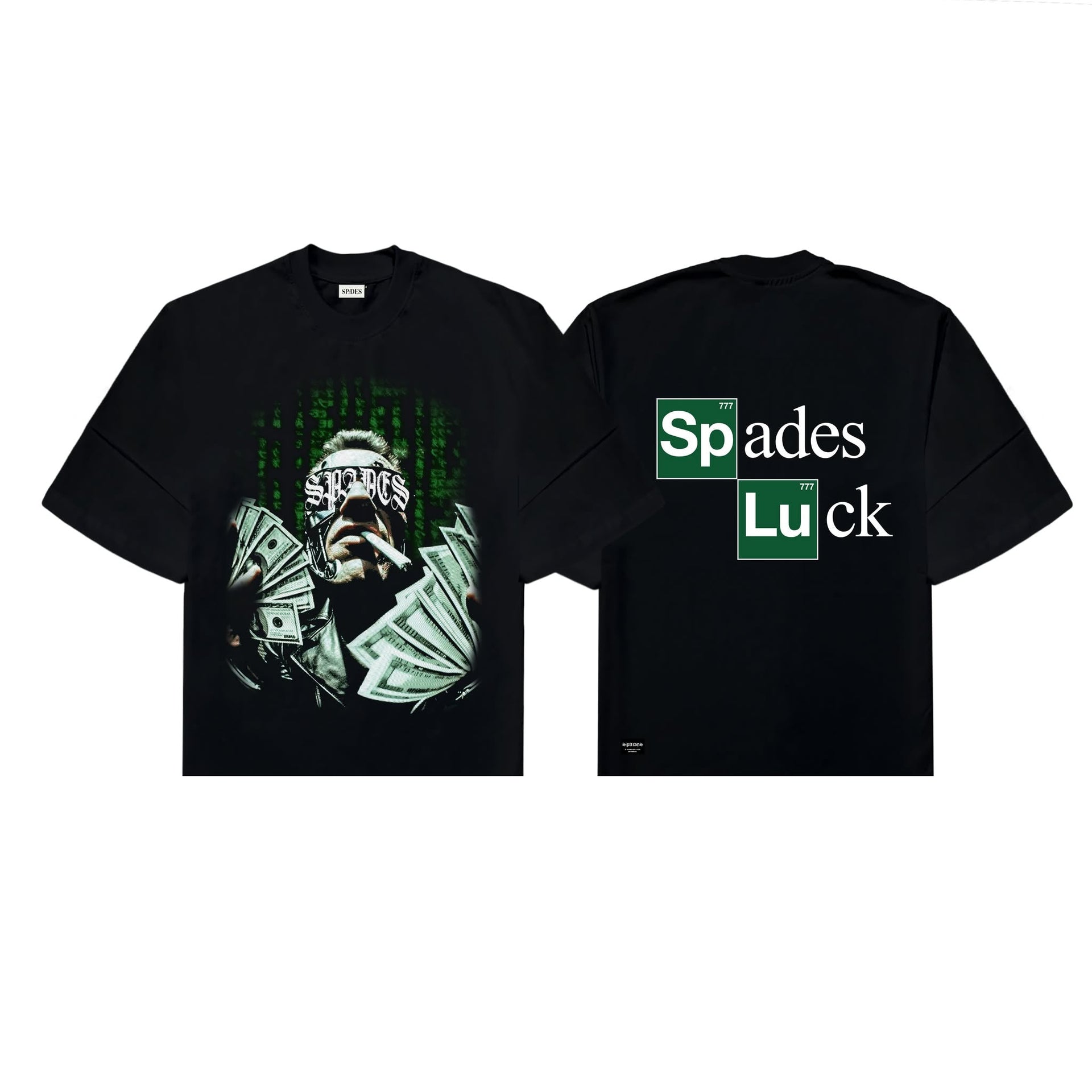 Digital Hustle Boxy Crop Tee Black SPADES