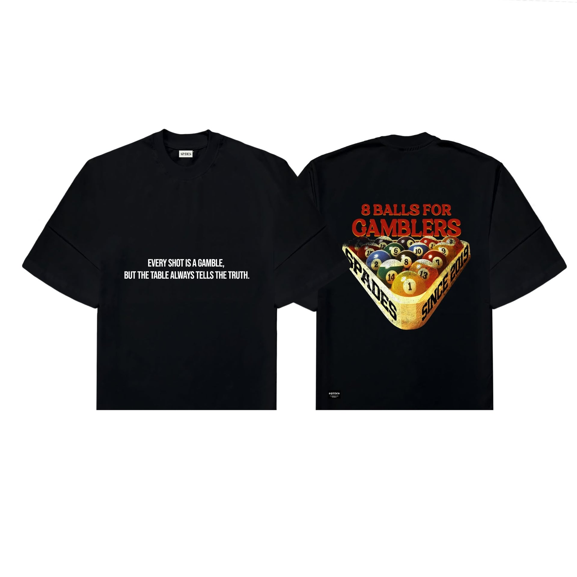 Spades 8 Ball Hustle Boxy Tee Black SPADES