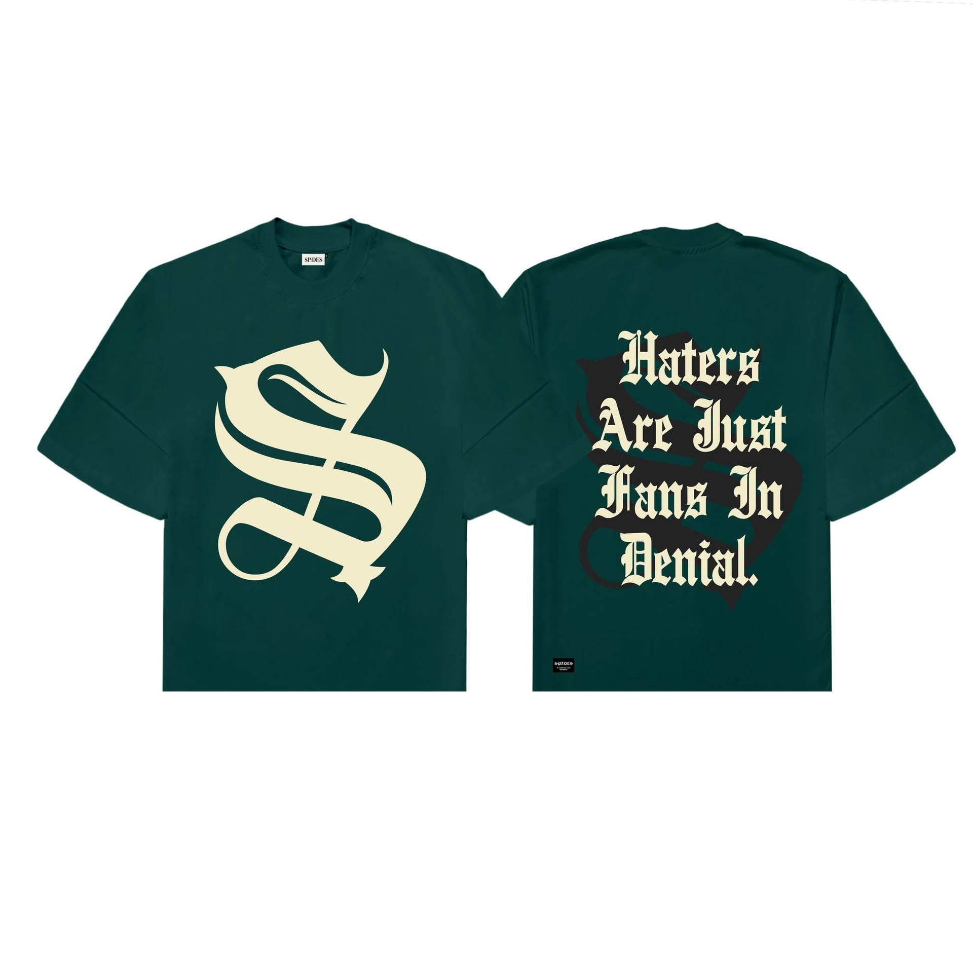 Spades Gamblers Mark Boxy Tee Moss SPADES