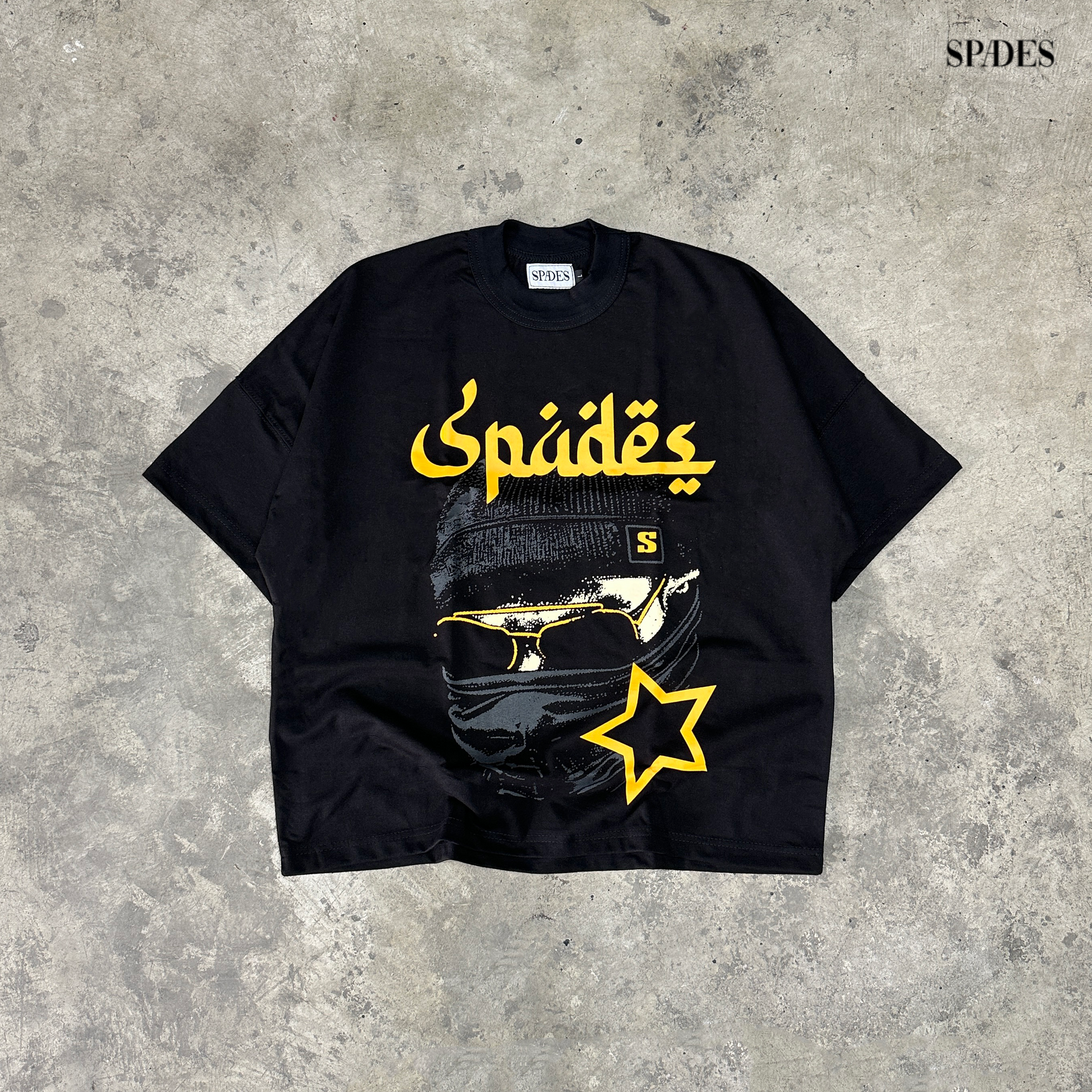 The Prophet's Code Boxy Crop Tee Black SPADES