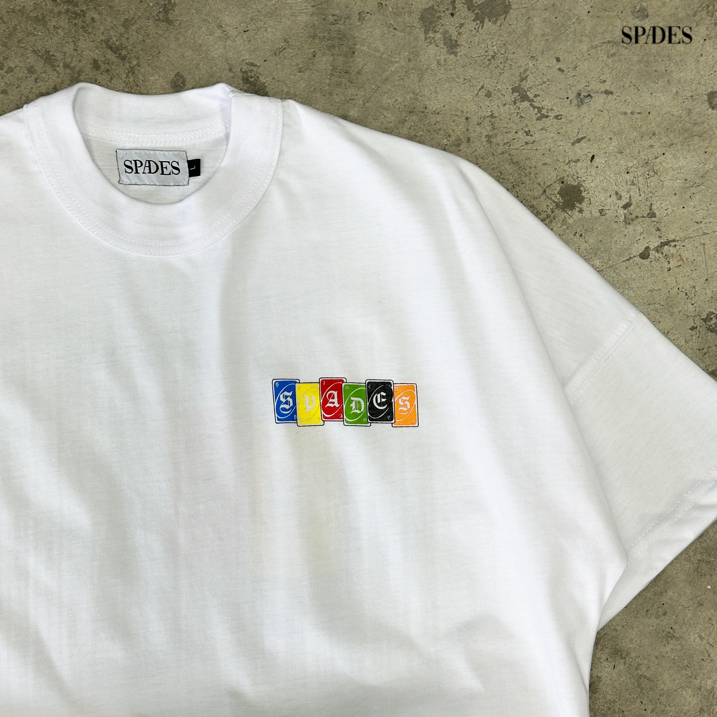 Play to Win Boxy Crop Tee White SPADES