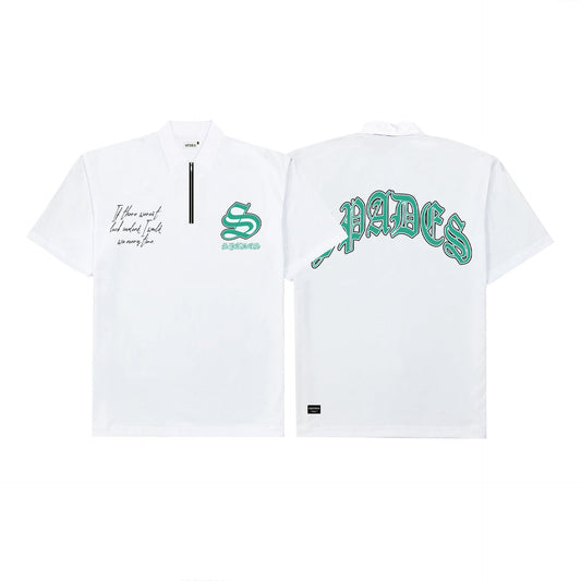 Spades Quarter Zip Polo Bigger Wins White SPADES