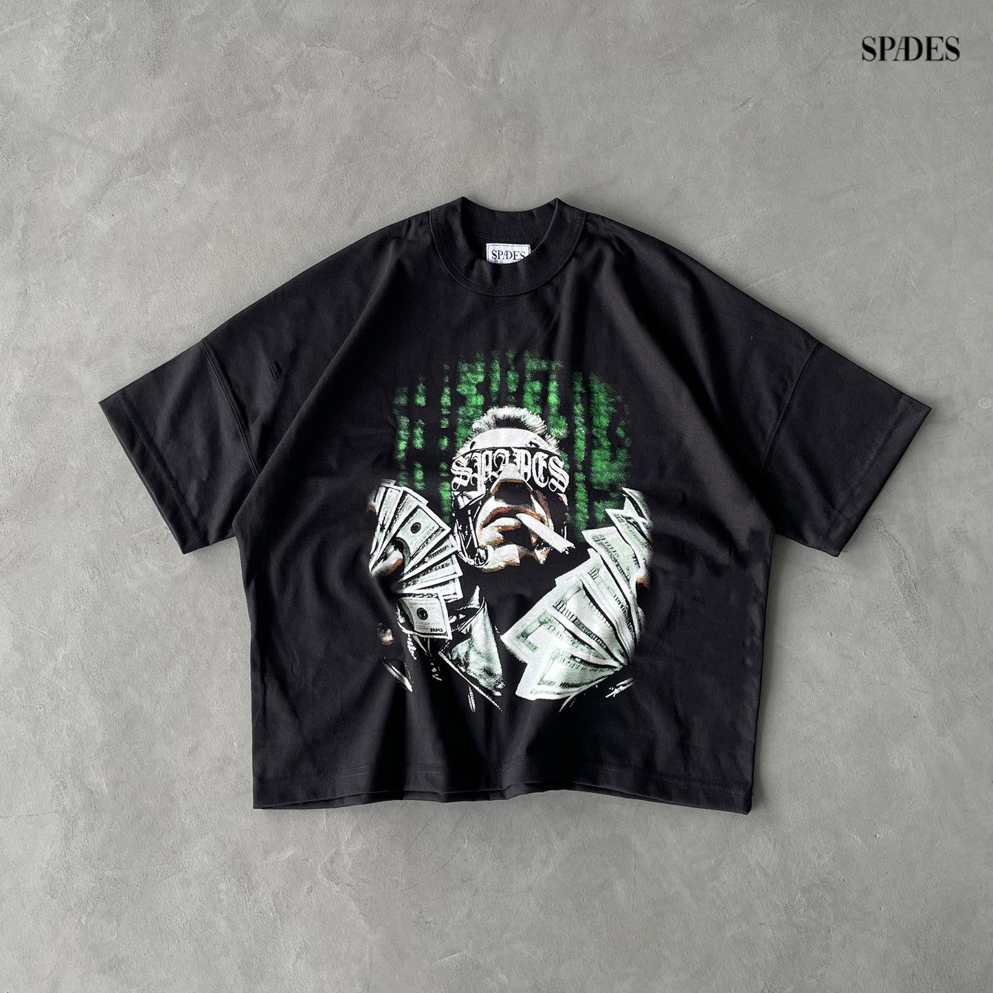 Digital Hustle Boxy Crop Tee Black SPADES