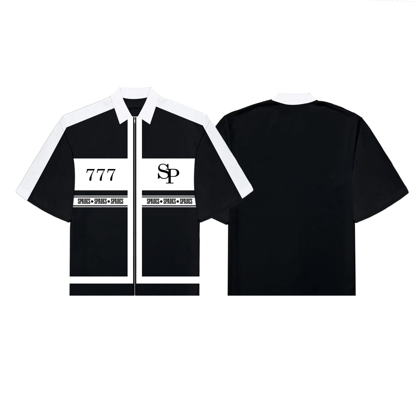 Spades High Velocity Full Zip Polo Black SPADES