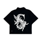 Angelic Descent Polo Boxy Crop Black French Terry SPADES