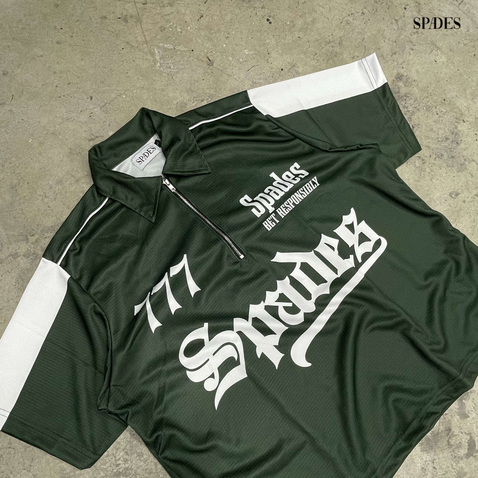 Green Room Gambit Boxy Crop Jersey Polo SPADES