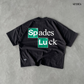 Digital Hustle Boxy Crop Tee Black SPADES
