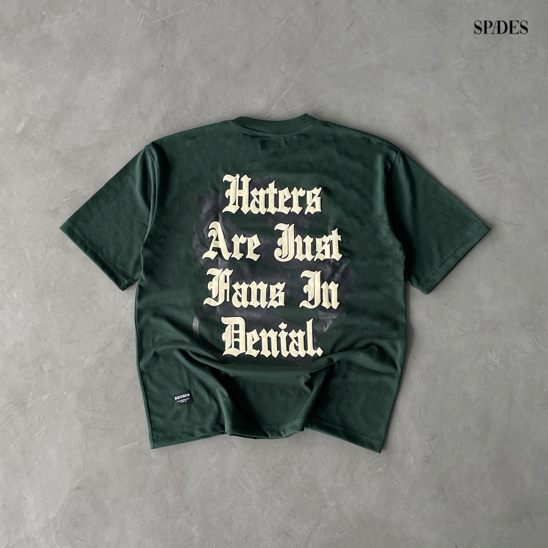 Spades Gamblers Mark Boxy Tee Moss SPADES